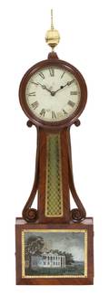 An American Federal Mahogany Banjo Clock