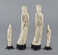 Four Chinese carved immortal figures