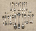 Group of coin silver spoons