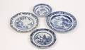 Group of 4 Unmatched Chinese Blue  White Pieces