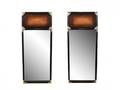 Pair of Painted Black Veneered Mirrors