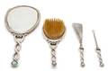 An Art Deco Silver Vanity Set