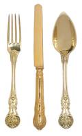 A Group of French Vermeil Silverplate Flatware