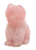 A Chinese Carved Rose Quartz Seated Cat