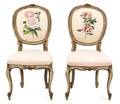 A Pair of Louis XV Style Parcel Gilt Side Chairs