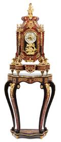 An Italian Napoleon III Style Boulle Pedestal Clock