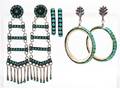 A Collection of Silver and Turquoise Earrings