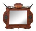 A Longhorn Tooled Leather Mirror