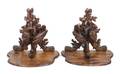 A Pair of Black Forest Style Wall Brackets
