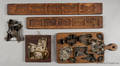 Group of miscellaneous tin cookie cutters and wood cookie molds