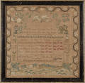 New Haven Connecticut silk on linen family record for the Hoadley family dated