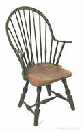 New England braceback continuous arm Windsor chair 18th c