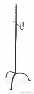 Wrought iron sawtooth floor standing candlestand