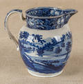Historical blue Staffordshire pitcher depicting The Dam and Water Works