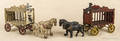 Two Hubley cast iron horse drawn  Royal Circus  cage wagons