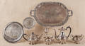 Fivepiece silver plate tea service