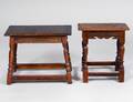TW0 JACOBEAN OAK JOINT STOOLS