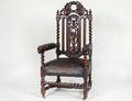 CONTINENTAL BAROQUE STYLE OAK ARMCHAIR