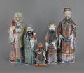 Five Chinese porcelain figures of scholars