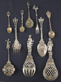 Collection of ten Dutch silver spoons and forks
