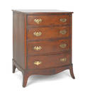 George III style mahogany bowfront bachelors chest