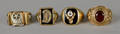 Four 10K yellow gold mens rings