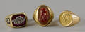 Three 14K gold mens rings