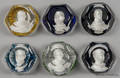 Five Baccarat presidential sulphide paperweights