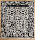 New York blue and white jacquard coverlet ca 1840