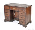 English mahogany kneehole desk