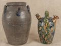 American cobalt decorated stoneware crock