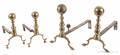 Two pair of Federal brass andirons