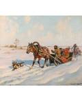 RUSSIAN 19TH CENTURY A Sani going through the Deep Snow