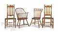 Two New England banisterback chairs