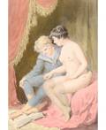 RUSSIAN EARLY 20TH CENTURY EROTICA Set of 4 Paintings with Erotic Themes