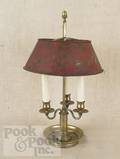 French brass and tole peinte boulette lamp