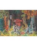 TEOFIL OCIEPKA POLISH 18911978 Fantasy Forest with Owl
