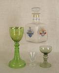 Continental enameled glass decanter