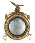 Giltwood convex mirror