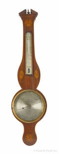 Mahogany banjo barometer
