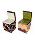 YAACOV AGAM ISRAELI B 1928 Pair of Upholstered Cube Chairs