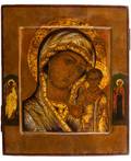 A RUSSIAN ICON OF THE KAZANSKAYA MOTHER OF GOD 19TH CENTURY