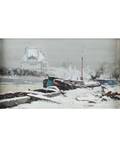 EUGENE GALIEN LALOUE FRENCH 18541941 Paris the Seine and Pavilion de Flore Under Snow
