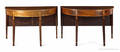 New England Hepplewhite mahogany twopart dining table ca 1800