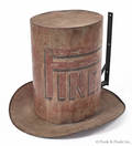Large painted zinc top hat trade sign late 19th c