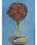 LEV MESHBERG RUSSIAN 19332007 Still Life with Flowers and a Fish
