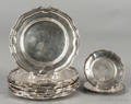 Set of eight sterling silver plates by Tane