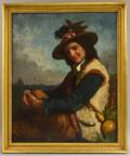 Attributed to Edward Harrison May British 18241887 Young Italian Peasant in a Plumed Hat