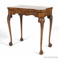 George III style burl veneer games table