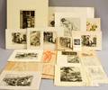 Group of Unframed Prints and Drawings Primarily American Mid20th Century Clara Anna Hatton 19011991
